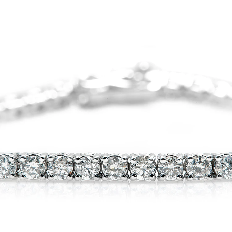Gold tennis bracelet with colorless Diamonds 3.25ct br2687