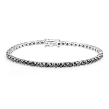 Tennis Bracelet in Gold and Black Diamonds 5.30ct - model br2694