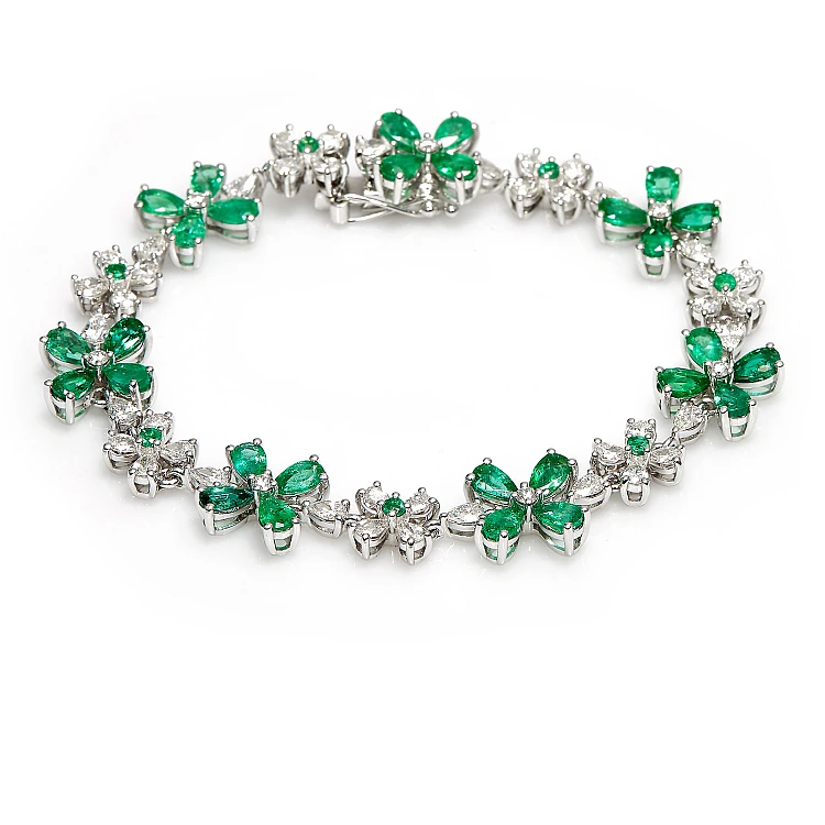 Bracelet br2752smdi in Gold with Emeralds and Diamonds