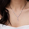 Gold Necklace with Round Diamonds and Wand col3619