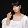 Gold Necklace with Round Diamonds and Wand col3619