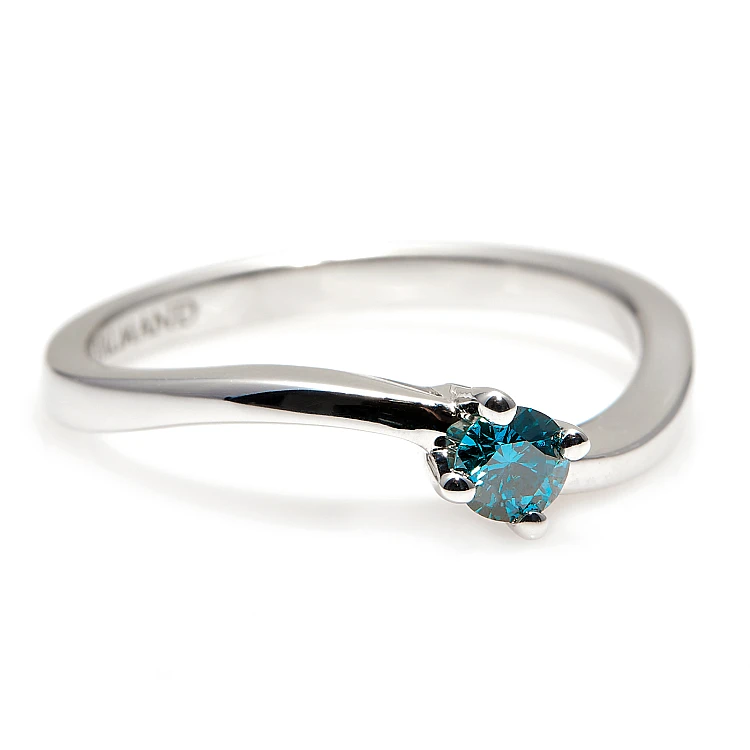 Bague de fiançailles en or avec diamant bleu 0,10 ct - 0,25 ct - modèle i001
