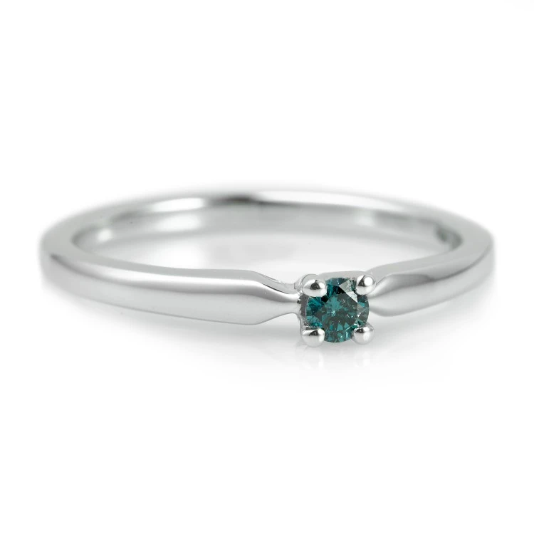Engagement ring i004Db in Gold with Blue Diamond 0.10ct - 0.15ct