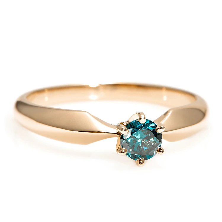 Verlobungsring i017p6Db in Gold mit blauem Diamant 0,30 ct – 0,50 ct