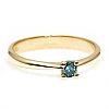 Engagement ring i026Db in Gold with Blue Diamond 0.10ct - 0.15ct