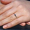 Engagement ring i026Db in Gold with Blue Diamond 0.10ct - 0.15ct