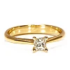 Anello di fidanzamento classico in oro con diamante taglio princess e certificato GIA - i026Dip