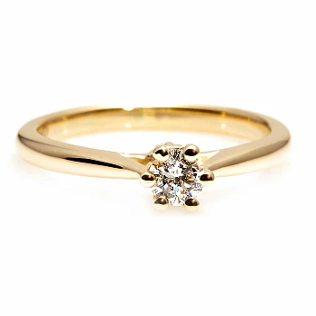 18K Gold Engagement Ring with GIA Certified Brilliant Diamond - model i122004