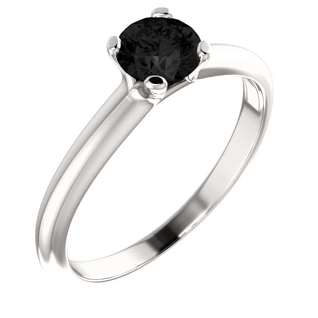 Bague de fiançailles en or avec diamant noir 0,33 ct - 0,85 ct - modèle i122005
