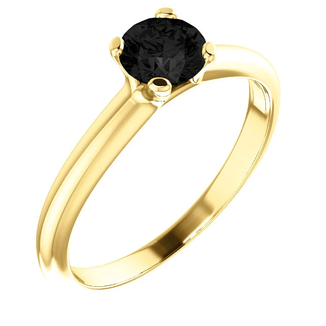 Bague de fiançailles en or avec diamant noir 0,33 ct - 0,85 ct - modèle i122005