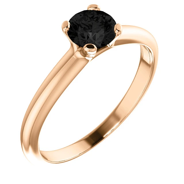 Bague de fiançailles en or avec diamant noir 0,33 ct - 0,85 ct - modèle i122005
