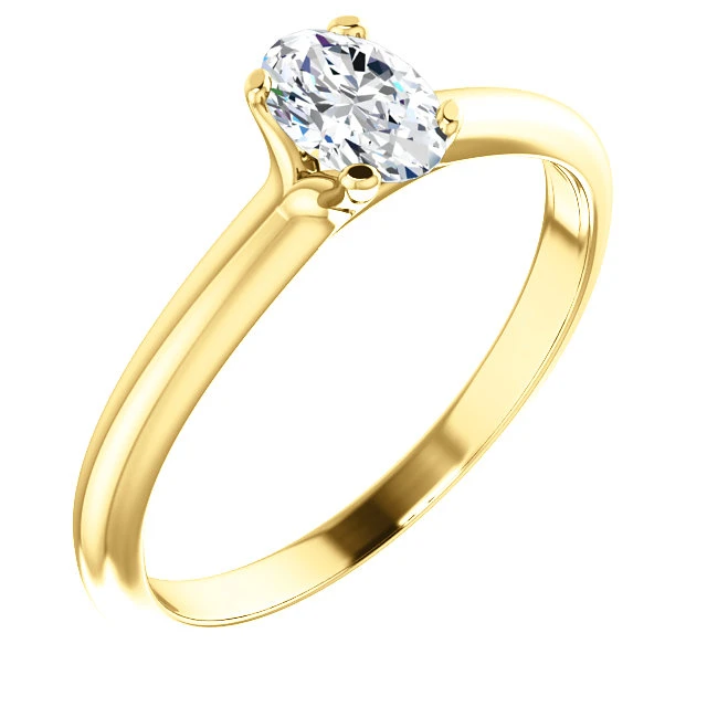 Anillo de compromiso de oro con diamante incoloro de 0,30 ct o 0,40 ct con certificación GIA - modelo i122005