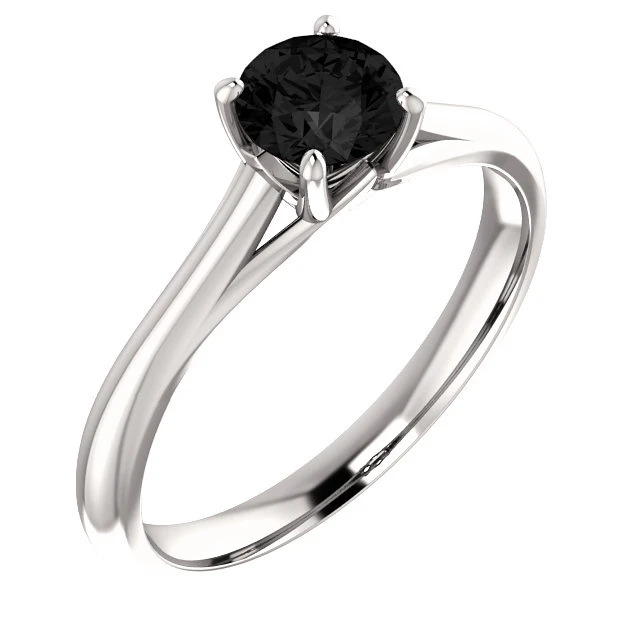 Bague de fiançailles en or avec diamant noir 0,33 ct - 0,85 ct - modèle i122047