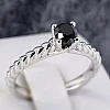 Bague de fiançailles en or avec diamant noir 0,33 ct - 0,85 ct - modèle i1220471