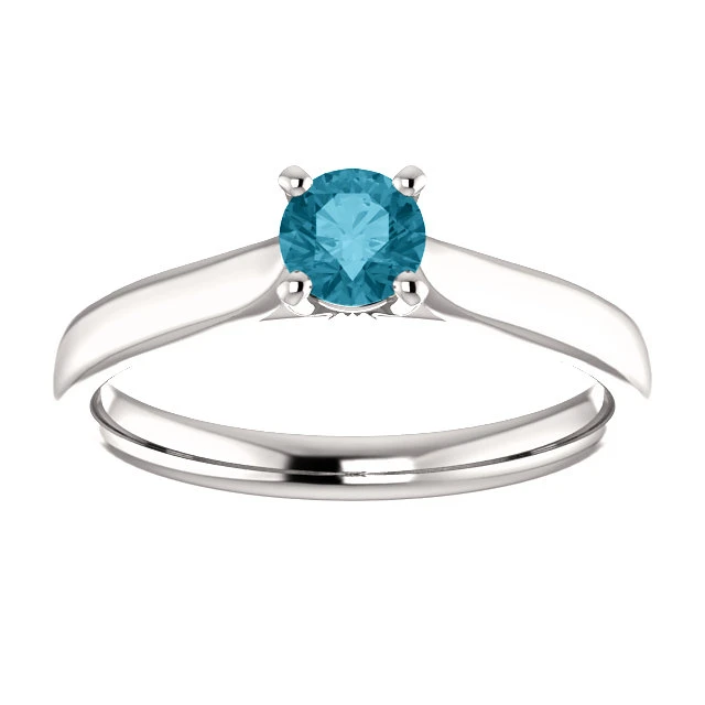 Bague de fiançailles en or avec diamant bleu 0,20 ct - 0,25 ct - modèle i122089