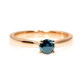 18k Gold or Platinum Engagement Ring with Blue Diamond 0.30ct - 0.50ct - model i122089