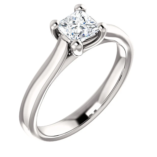 Anillo de compromiso de oro con diamante incoloro de 0,30 ct o 0,40 ct con certificación GIA - modelo i122100