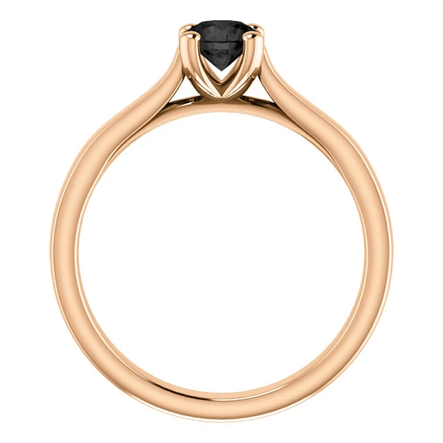 Bague de fiançailles en or avec diamant noir 0,33 ct - 0,85 ct - modèle i122100