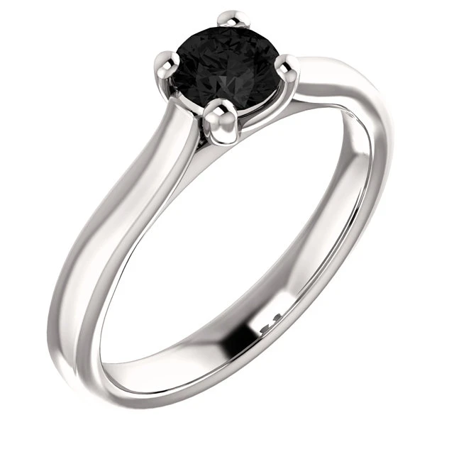 Bague de fiançailles en or avec diamant noir 0,33 ct - 0,85 ct - modèle i122100