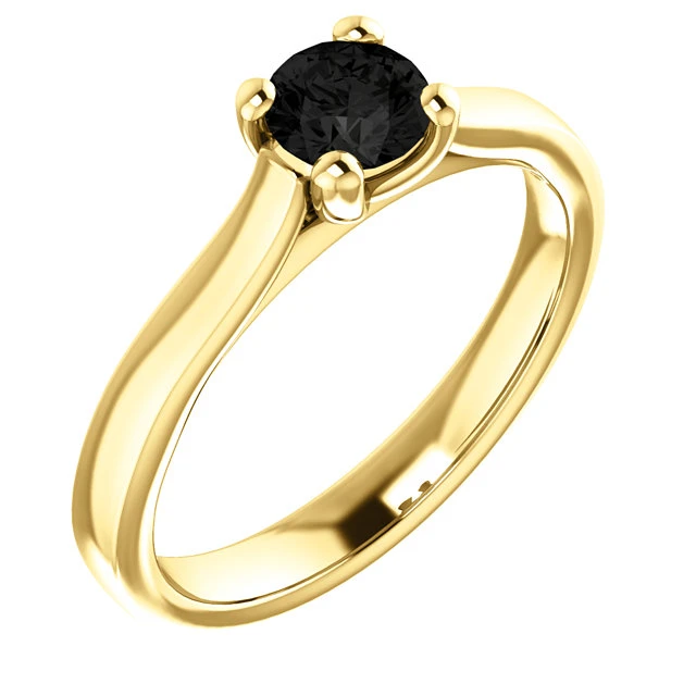 Bague de fiançailles en or avec diamant noir 0,33 ct - 0,85 ct - modèle i122100