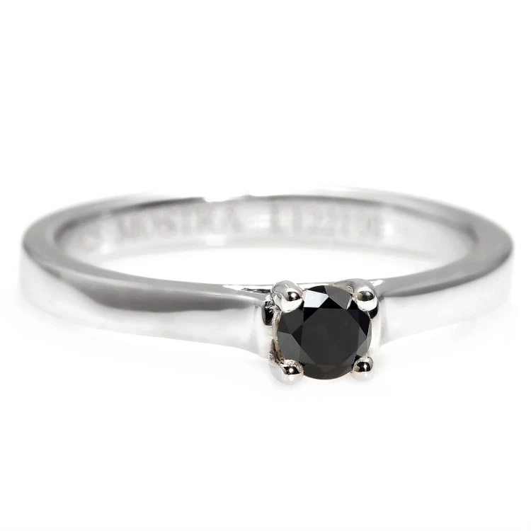 Bague de fiançailles en or avec diamant noir 0,33 ct - 0,85 ct - modèle i122100