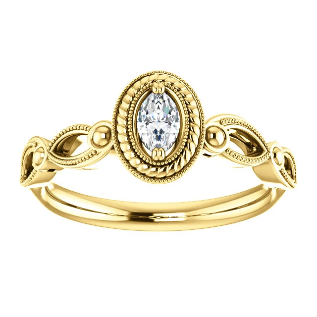 Bague de fiançailles en or avec diamant incolore certifié GIA 0,30 ct ou 0,40 ct - modèle i122341