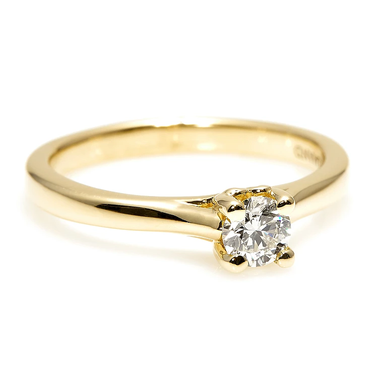 18K Gold Engagement Ring with GIA Certified Brilliant Diamond - model i122455