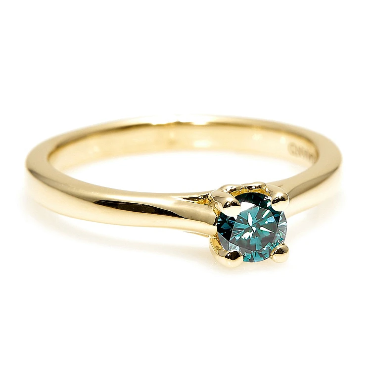 Bague de fiançailles en or avec diamant bleu 0,20 ct - 0,25 ct - modèle i122455