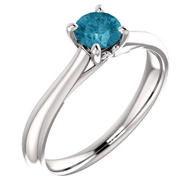 Bague de fiançailles en or avec diamant bleu 0,20 ct - 0,25 ct - modèle i122455