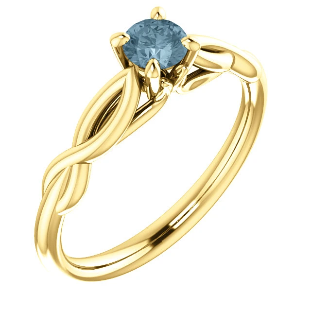 Anello di fidanzamento i122705Db in Oro con Diamante Blu