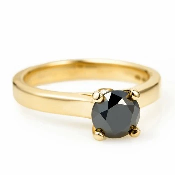 Anello di fidanzamento i122797DnDi in Oro con Diamante Nero e Diamanti