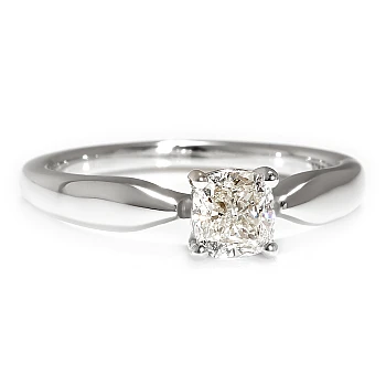 18k White Gold Solitaire Engagement Ring with GIA Certified Cushion Diamond - model i123018
