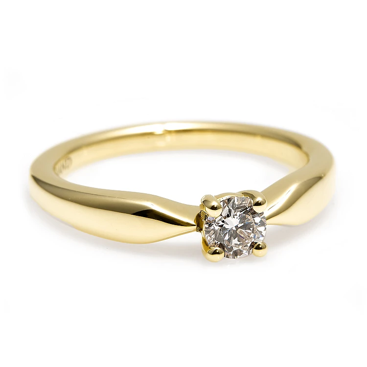 18K Gold Engagement Ring with GIA Certified Brilliant Diamond - model i123018