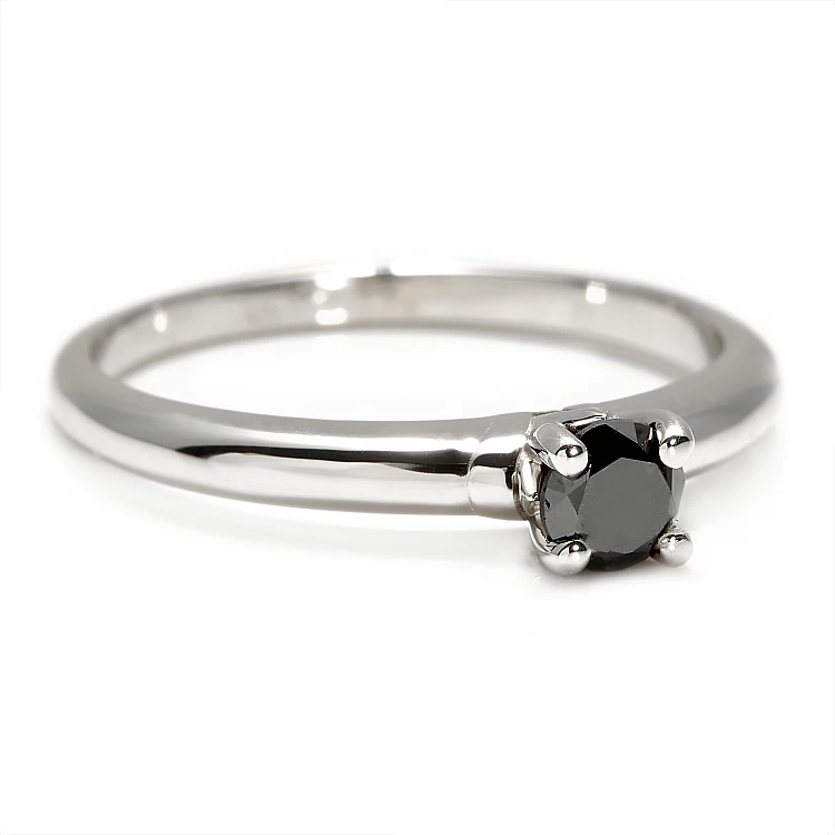 Bague de fiançailles en or avec diamant noir 0,33 ct - 0,85 ct - modèle i123058