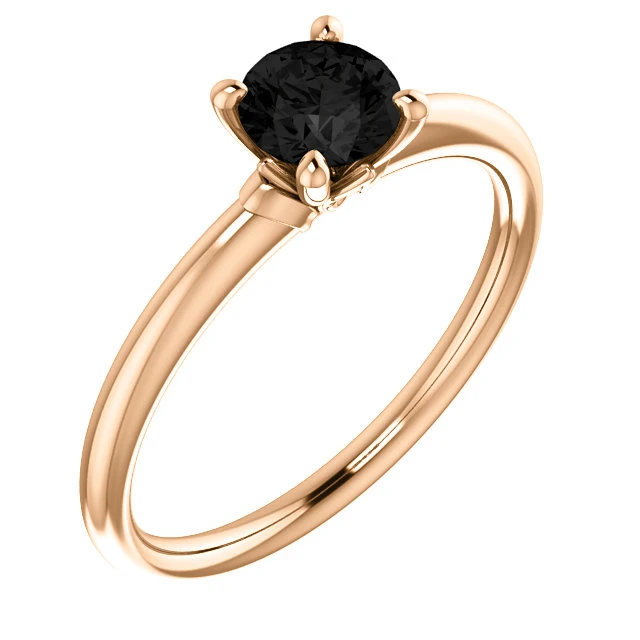 Bague de fiançailles en or avec diamant noir 0,33 ct - 0,85 ct - modèle i123058