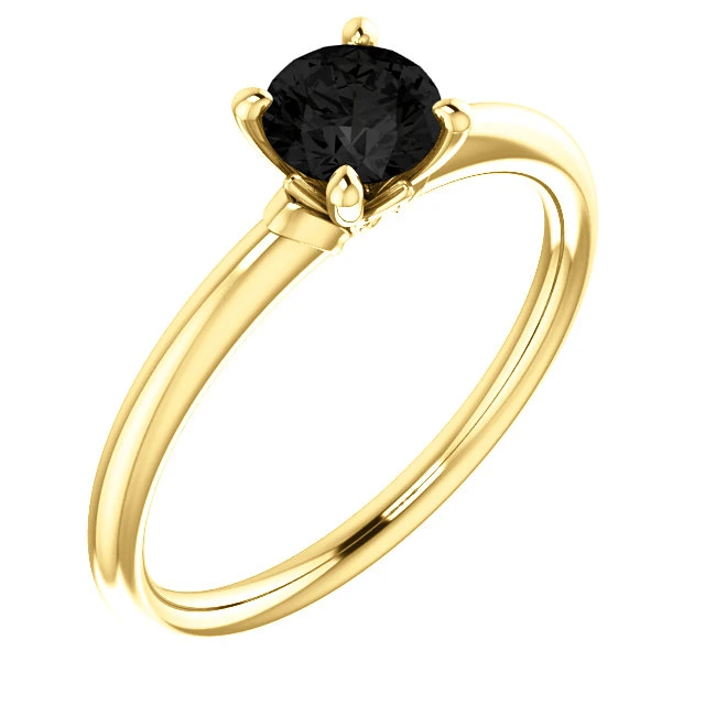 Bague de fiançailles en or avec diamant noir 0,33 ct - 0,85 ct - modèle i123058