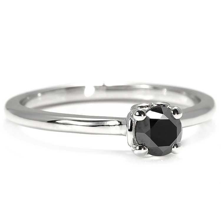 Bague de fiançailles en or avec diamant noir 0,33 ct - 0,85 ct - modèle i123060