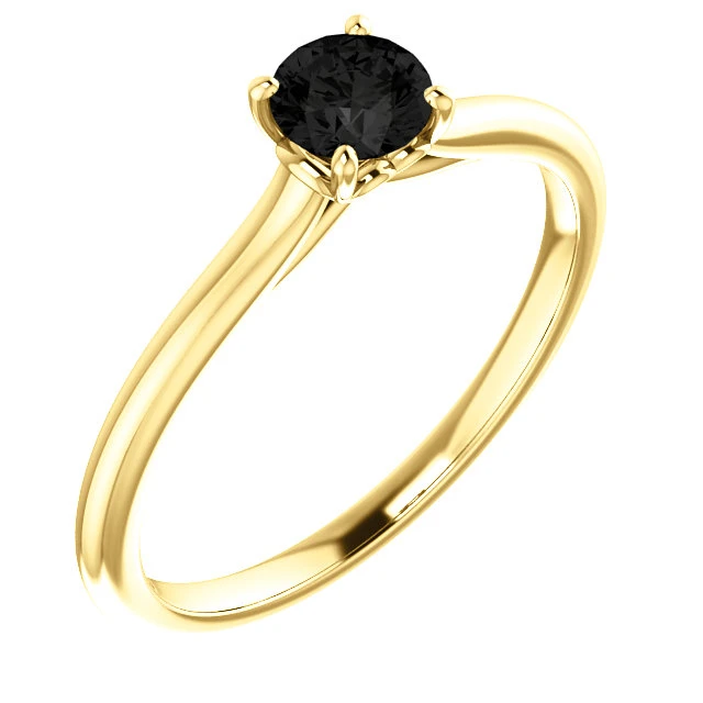 Bague de fiançailles en or avec diamant noir 0,33 ct - 0,85 ct - modèle i123060