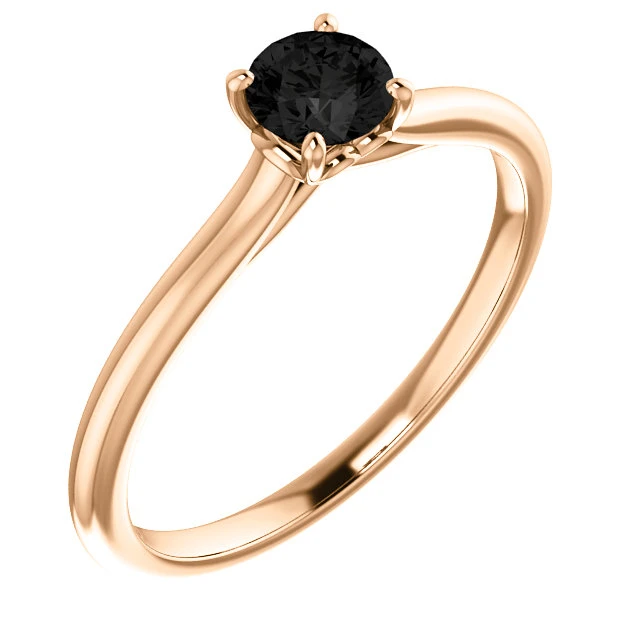 Bague de fiançailles en or avec diamant noir 0,33 ct - 0,85 ct - modèle i123060