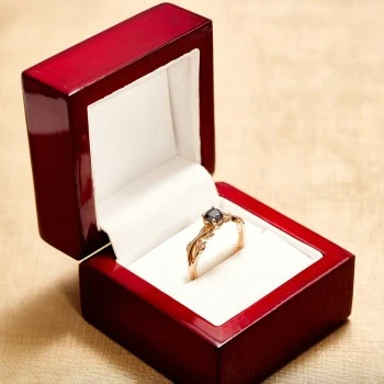 18k Pink Gold Solitaire Engagement Ring with Black Diamond - model i124343