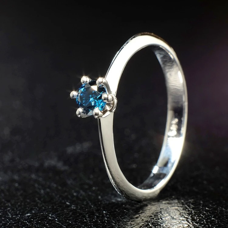 Verlobungsring Modell Tiffany i168DB in Gold mit blauem Diamant 0,30 ct – 0,50 ct