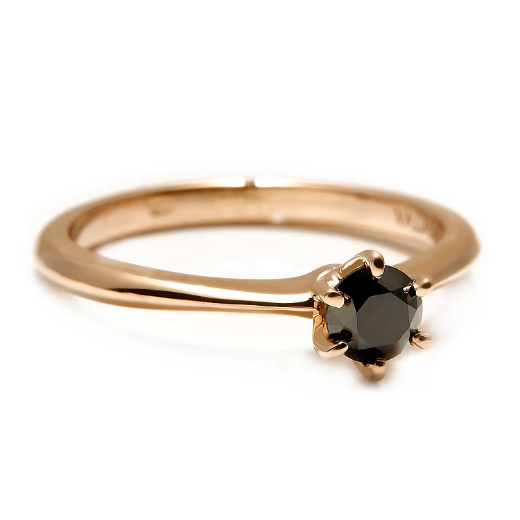 Engagement ring i168dn Tiffany model in Gold with Black Diamond 0.50ct - 0.85ct