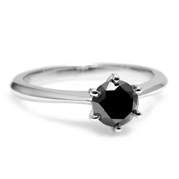 Tiffany engagement ring in 18k White Gold with Black Diamond - model i168