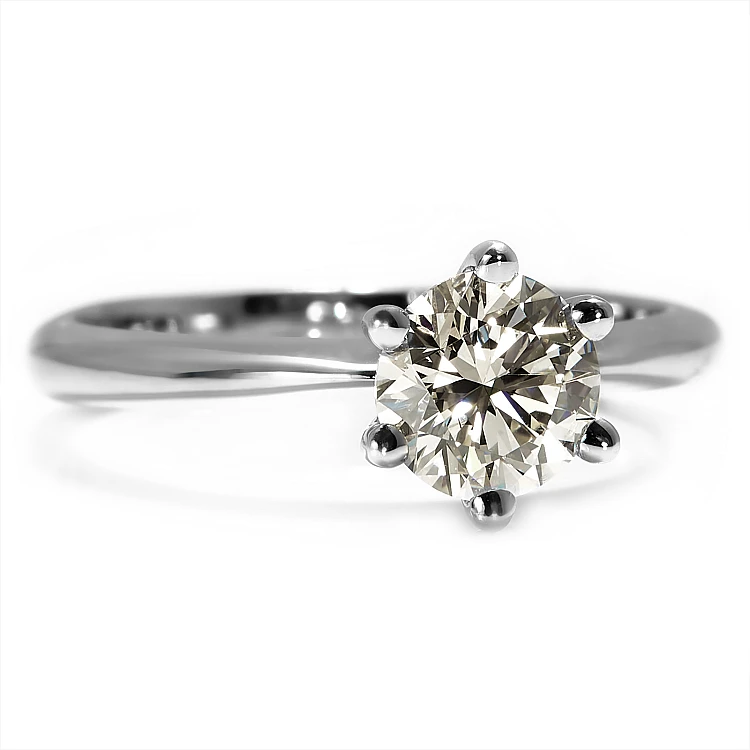 Anello di fidanzamento in oro 18 carati con diamante sintetico a taglio brillante certificato IGI - modello i168
