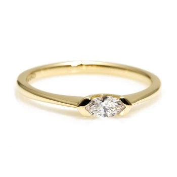 14k Yellow Gold Engagement Ring with Marquise Diamond - model i575