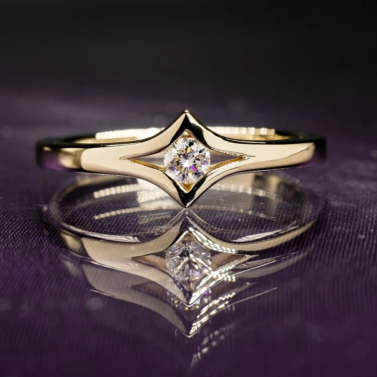 Bague de fiançailles en or avec diamant 0,10 ct - 0,25 ct - modèle i666
