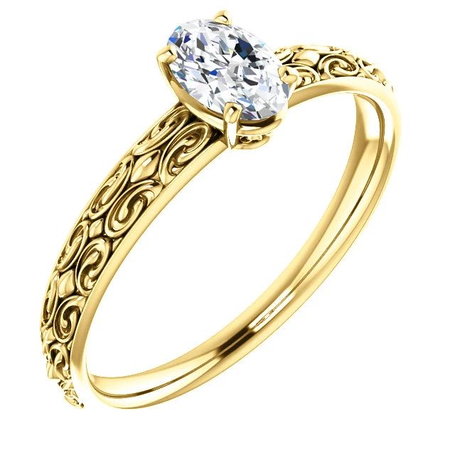 Anillo de compromiso de oro con diamante incoloro de 0,30 ct o 0,40 ct con certificación GIA - modelo i71618