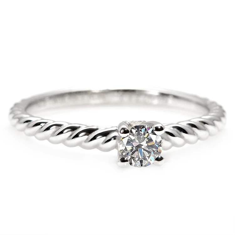 Anillo de compromiso de oro con diamante incoloro de 0,30 ct o 0,40 ct con certificación GIA - modelo i71626