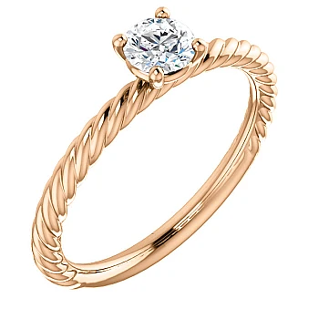 18K Gold Engagement Ring with GIA Certified Brilliant Diamond - model i71626