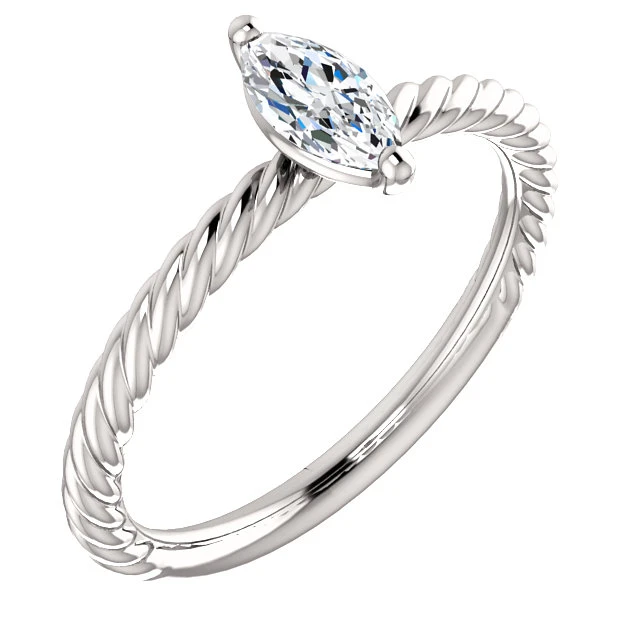 Anillo de compromiso de oro con diamante incoloro de 0,30 ct o 0,40 ct con certificación GIA - modelo i71626